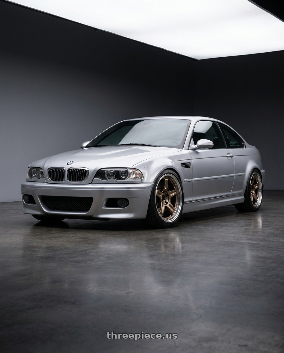 2003 BMW M3 with Volk Racing 21C SPEC-SR 5x100 18x9 +30 SHINING BRONZE METAL wheels