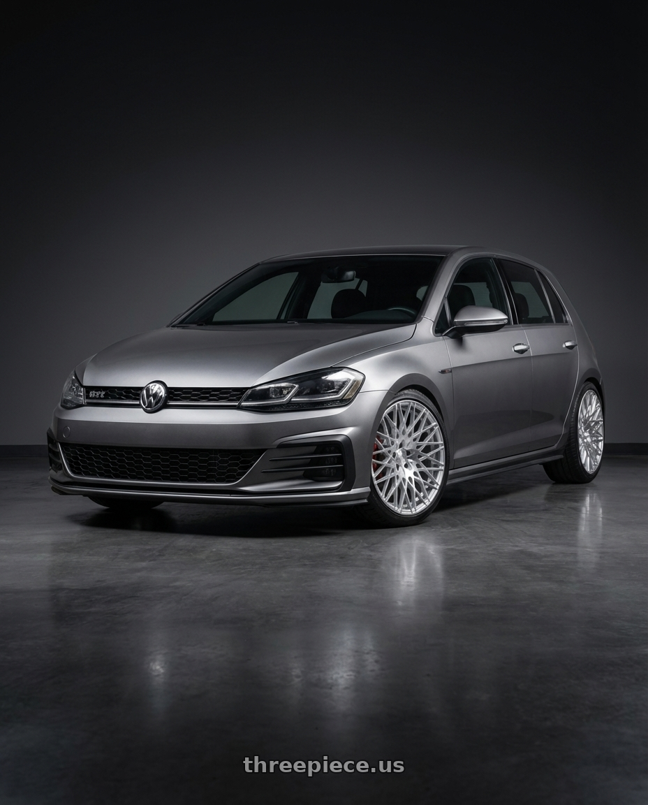 2019 Volkswagen GTI MK7 with Avant Garde Wheels M540 5X112 18x9 +48 Silver Machined wheels