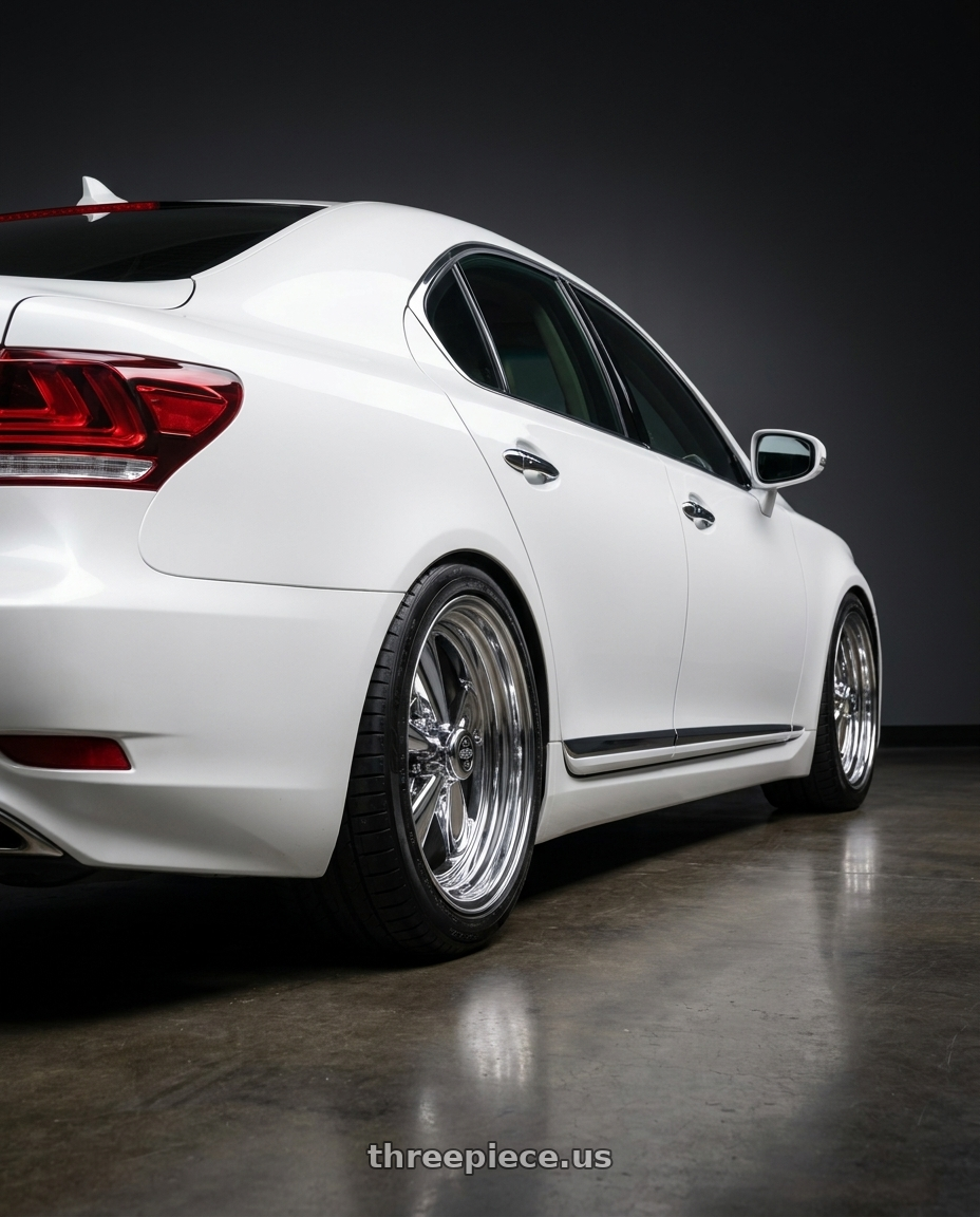 2011 Lexus LS460 with Cragar 61C S/S 5x127 15x10 -32 A171043 wheels rear three quarter view square tires