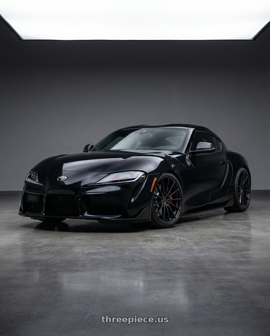 2026 toyota Supra final edition nocturnal black with TSW TW005 GOODWOOD 5X112 19x10.5 +35 MATTE BLACK wheels