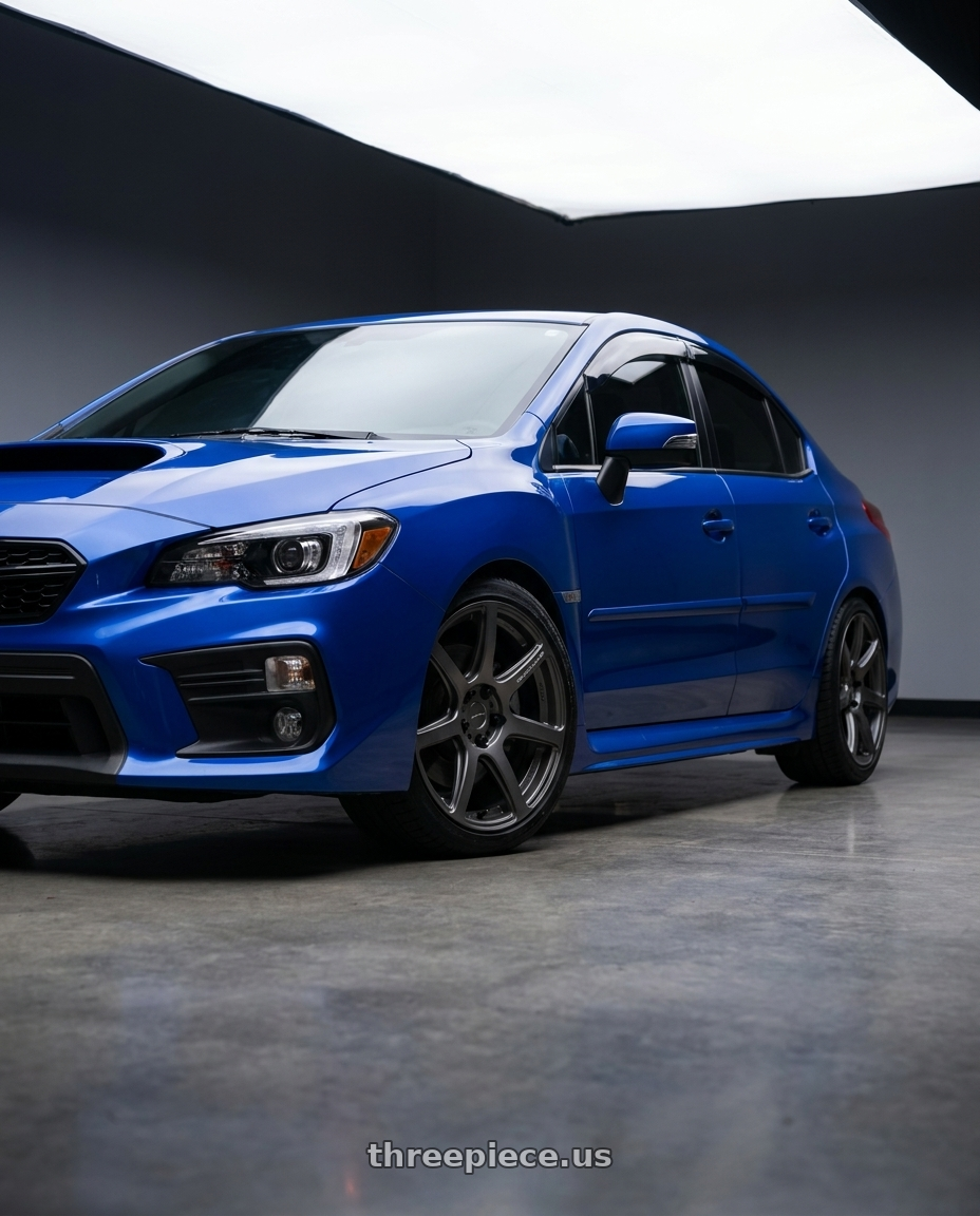 2021 Subaru WRX Limited with Work Emotion T7r 5x114.3 18x9.5 +38 Matte Gunmetal wheels