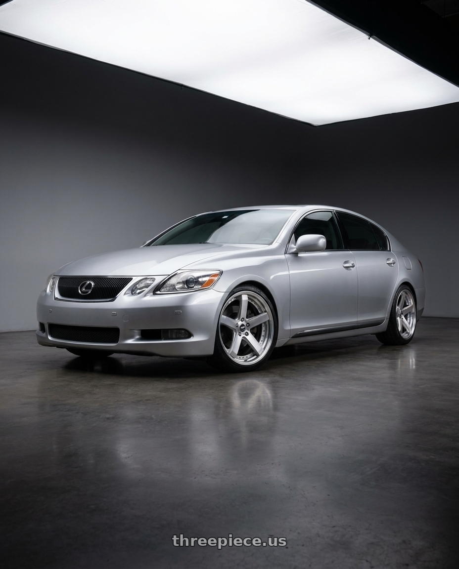 2006 Lexus gs300 with Work Zeast St2 5x100 19x8+38 R Disk Brush Silver Clear wheels
