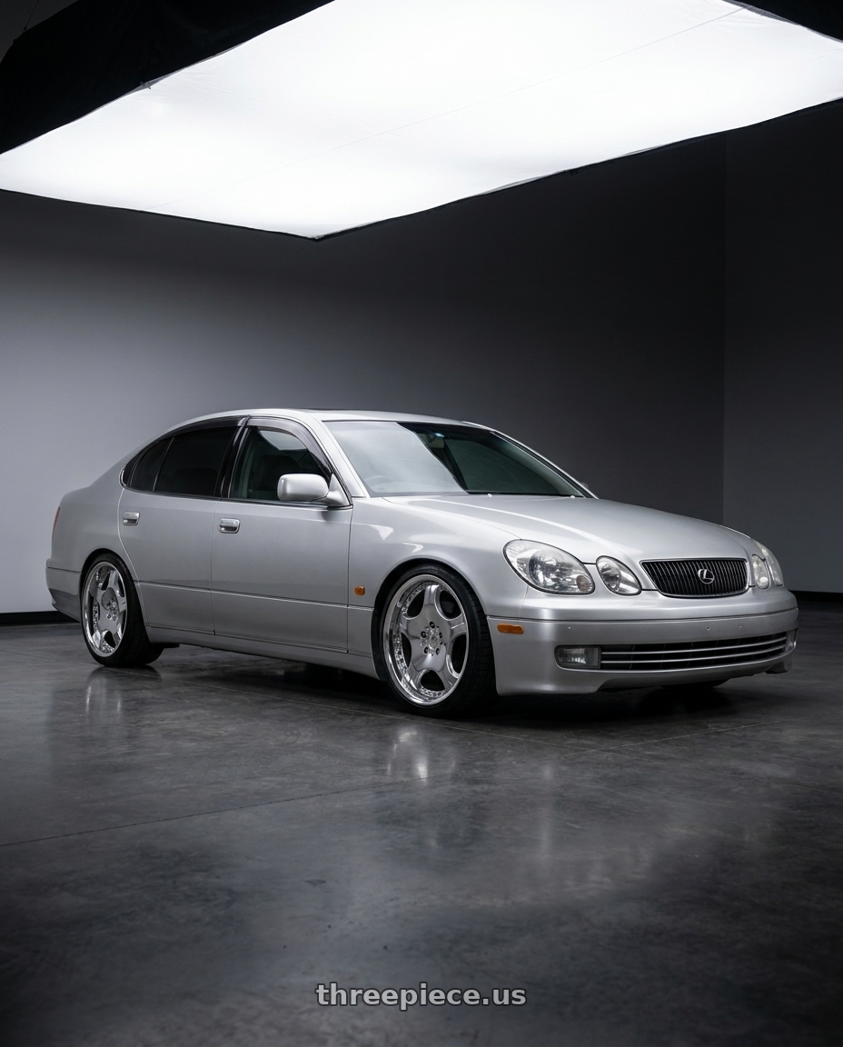 2001 Lexus Gs300 with KATANA RACING HR05 5x114.3 18x9.5 +38 Chrome wheels