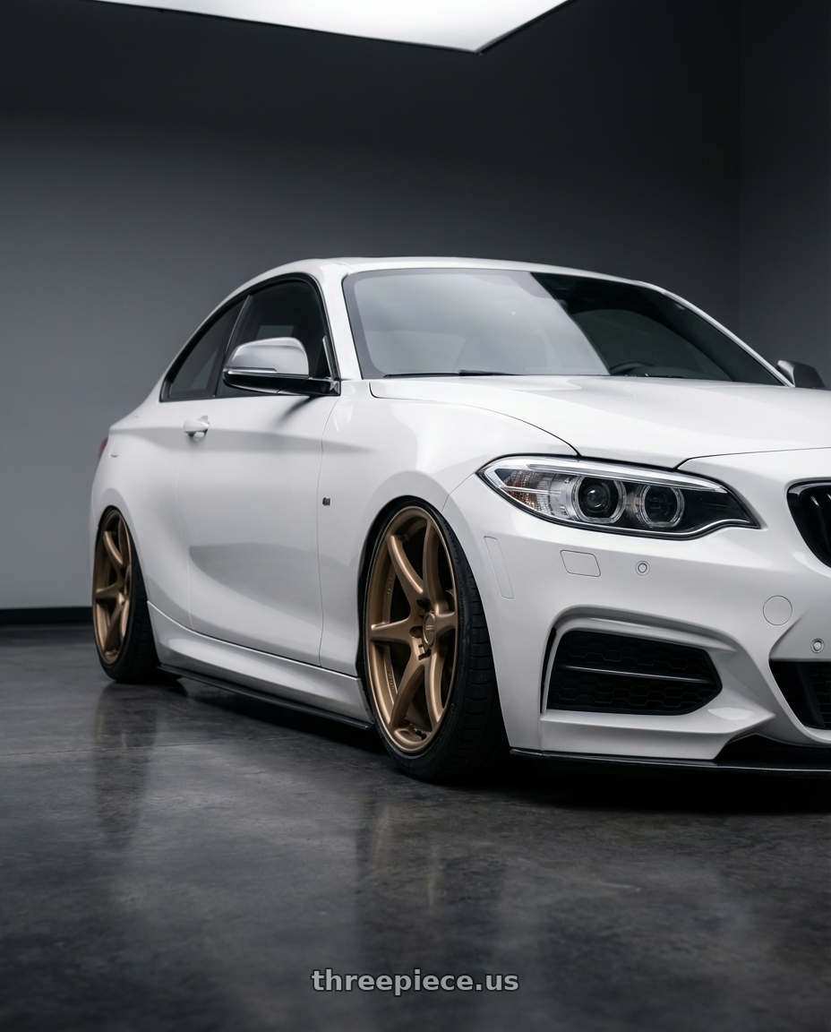 2018 BMW 2 Series F22 with Kansei K11B Tandem 5X120 19x9.5 22 Bronze wheels