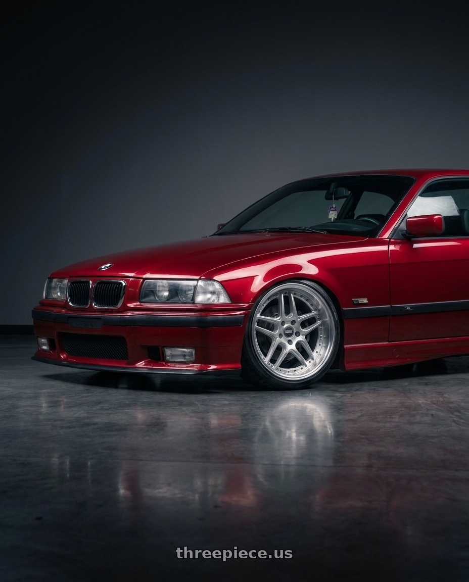 1996 BMW E36 328is with ESR Wheels CS18 5x114.3 18x8.5 +35 Hyper Silver wheels