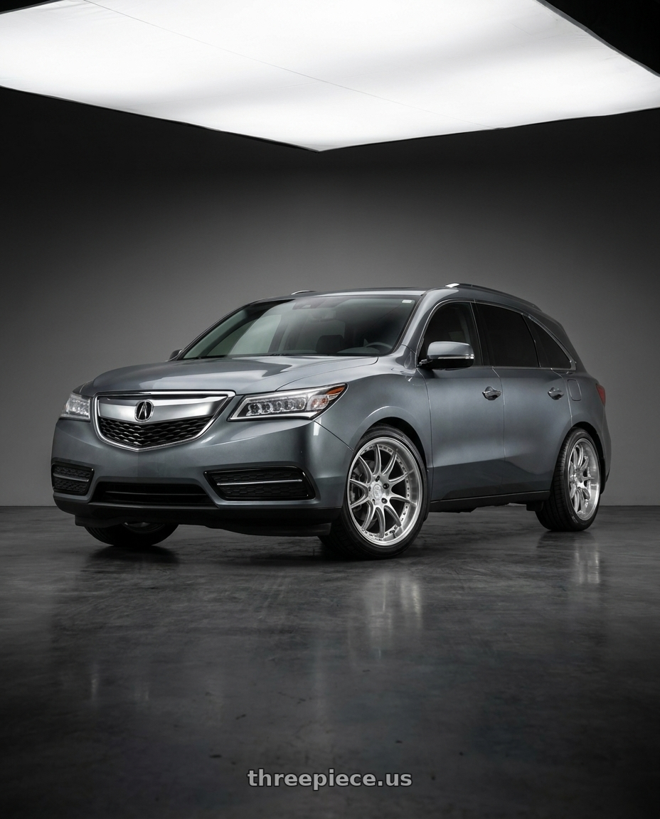 2014 Acura Mdx with Aodhan DS07 5x114.3 19x8.5 +35 Silver w/Machined Face wheels