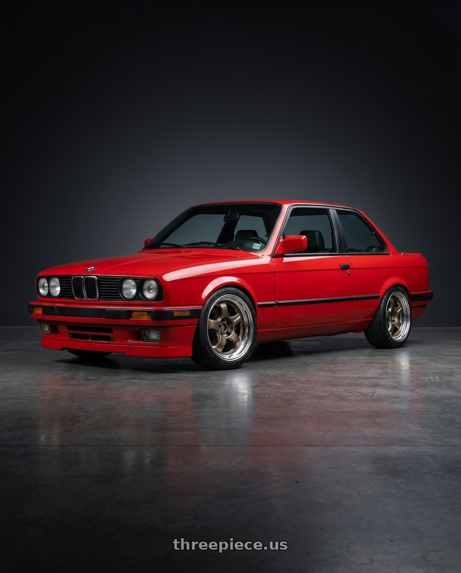 1991 bmw 318is with Work Meister S1 2P 4x100 15x7.5+38 A Disk Titanium Gold wheels