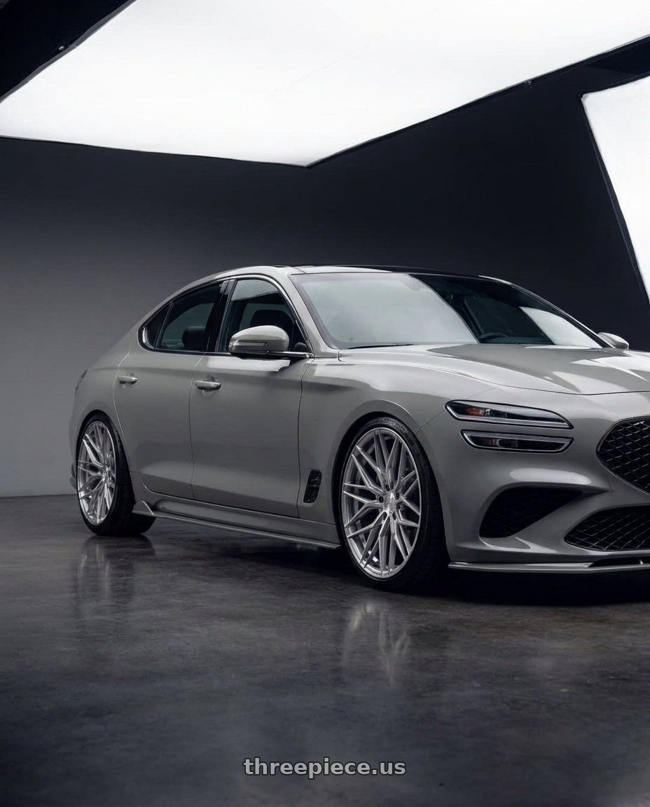 2026 genesis g70 with Rohana RFX17 5x112 19x9.5 +30 Brushed Titanium wheels