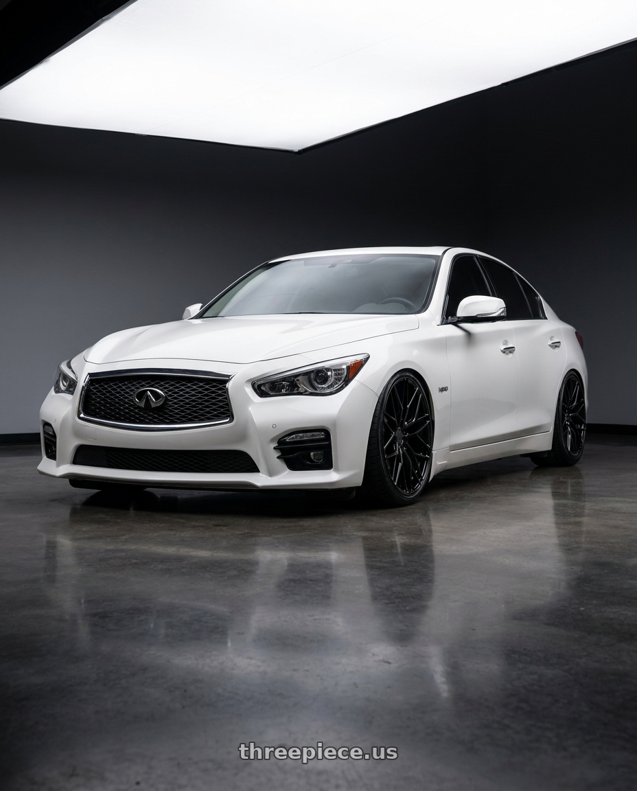 2020 Infiniti Q50 with Avant Garde Wheels M520R 5X114.3 20x10.5 +45 Gloss Black wheels