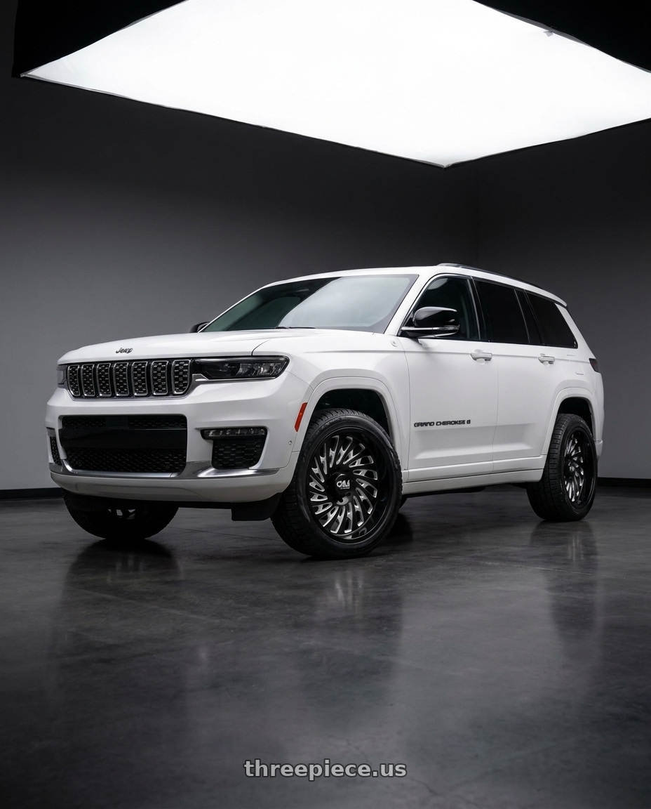 2021 Jeep Grand Cherokee Overland with Cali Off-Road Switchback 9108 5x127 20x12-51 Gloss Black/Milled wheels