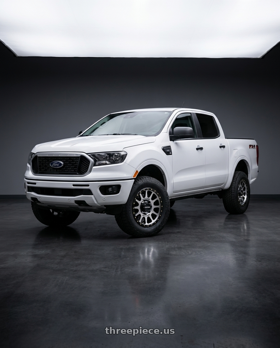 2021 Ford Ranger XL with Method Race Wheels 305MB NV 6x139.7 17x8.5 +0 MACHINED - MATTE BLACK LIP wheels