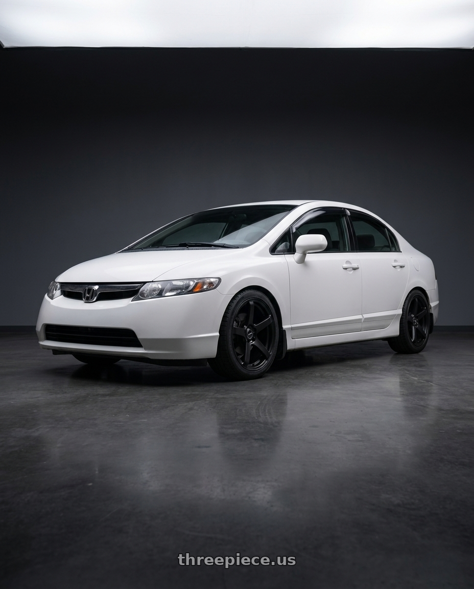2007 honda civic ex with Enkei Kojin 5x114.3 17x8+35 Matte Black wheels
