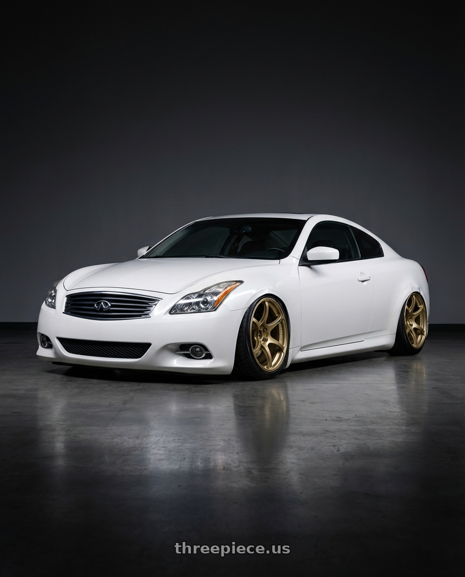 2014 Infiniti G37 Coupe with Advan RGIII 5x114.3 19x10.5+25 Gold wheels