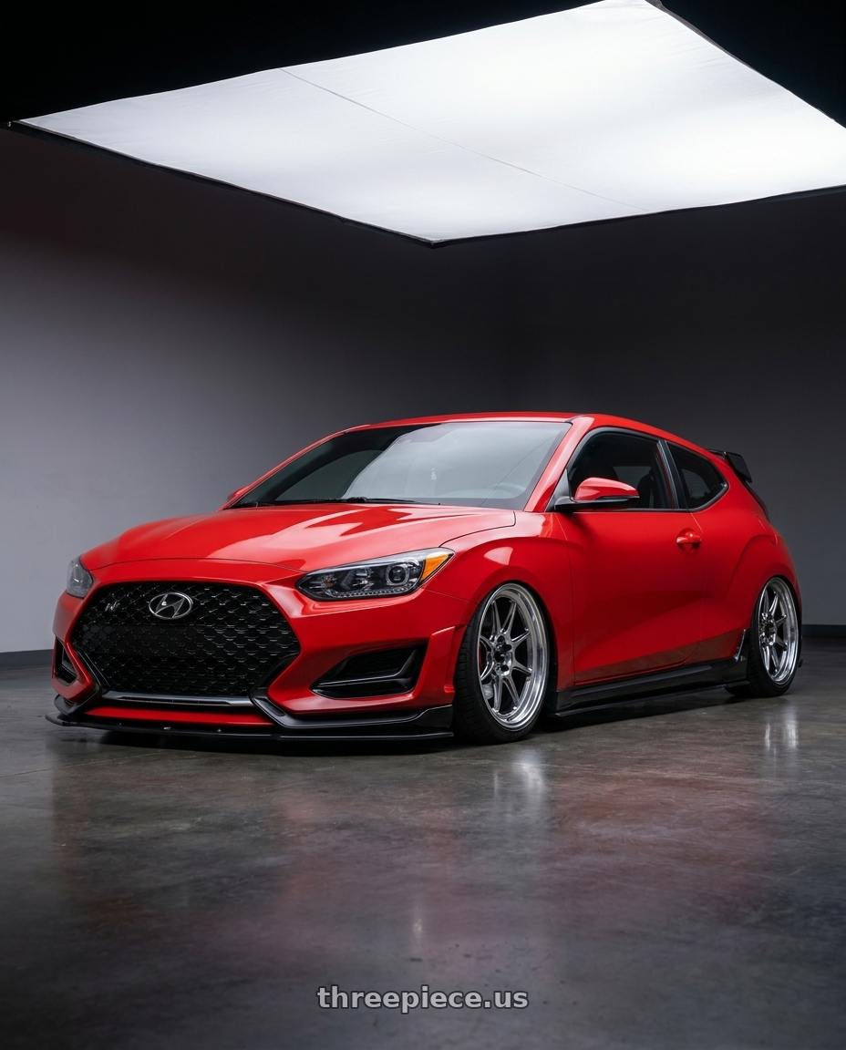 2022 Hyundai Veloster N with Konig Countergram 5x114.3 19x8.5+35 Hyper Chrome / Machined Lip wheels