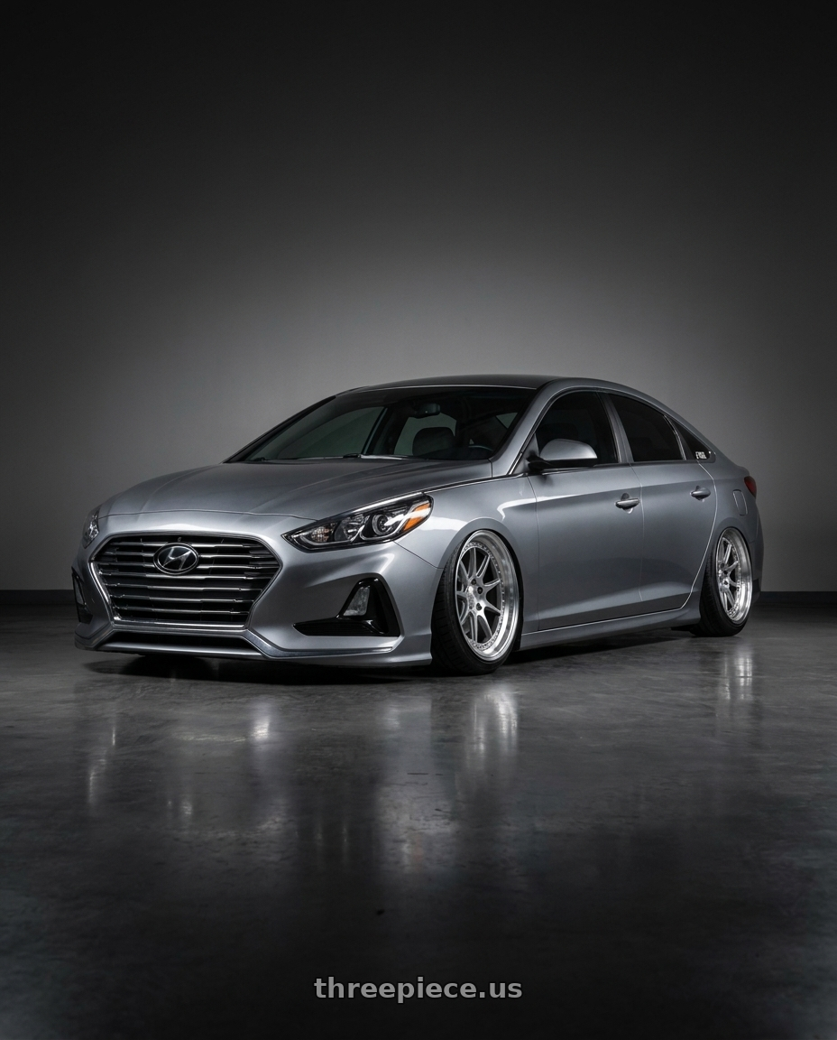 2019 Hyundai Sonata SE with Aodhan DS-X 5x114.3 18x9.5 +22 Silver w/Machined Face wheels