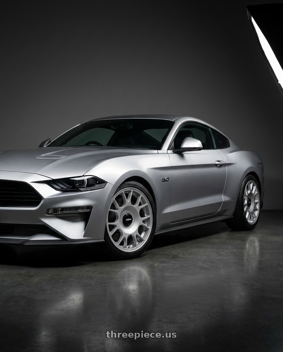 2020 ford mustang  with Rotiform 1PC R188 TUF-R 5X112/5X114.3 18X8.5 +45 SILVER wheels