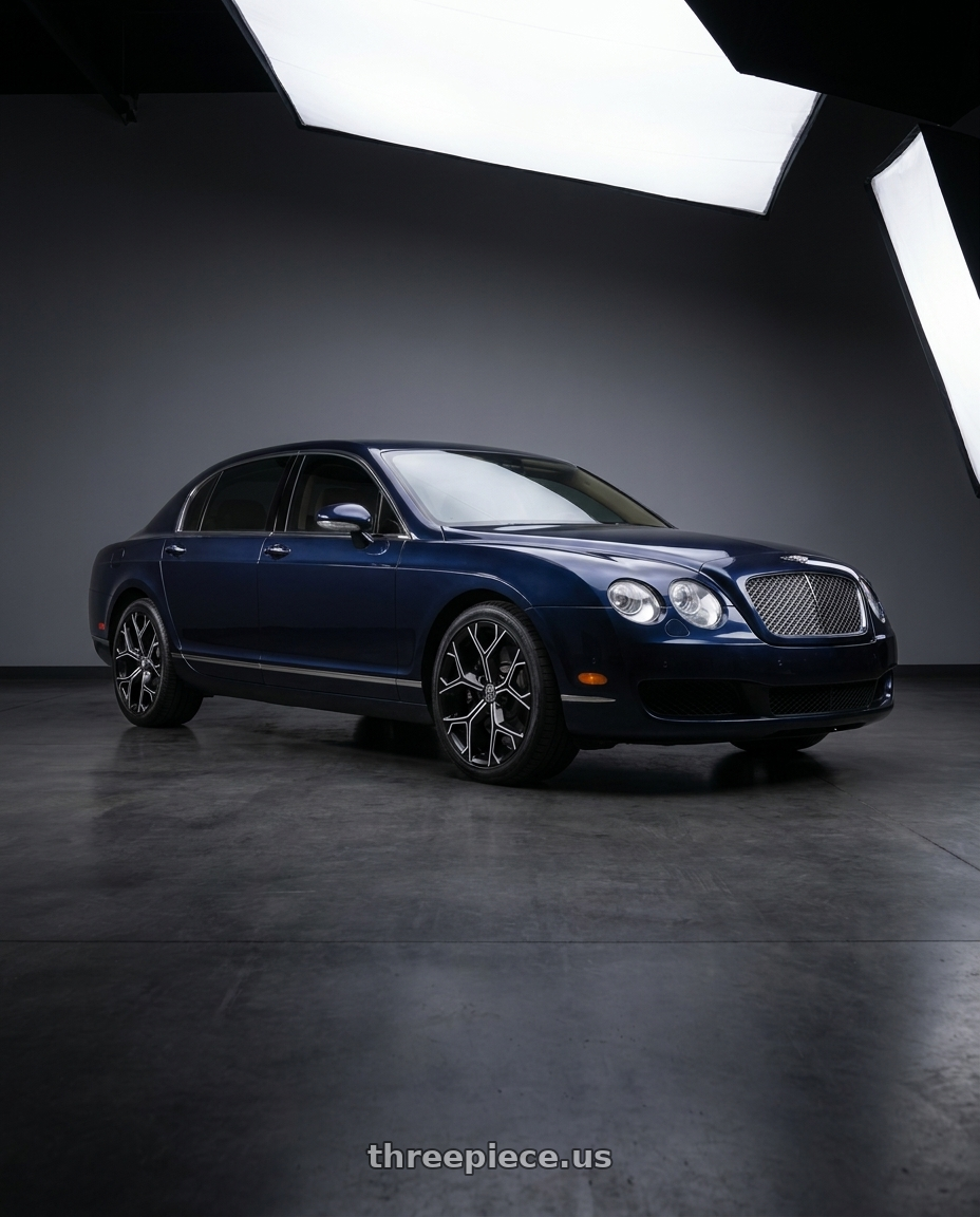 2006 Bentley Continental flying spur with Xcess 5 Flake 5x100 18x8.5 +35 Gloss Black Milled wheels