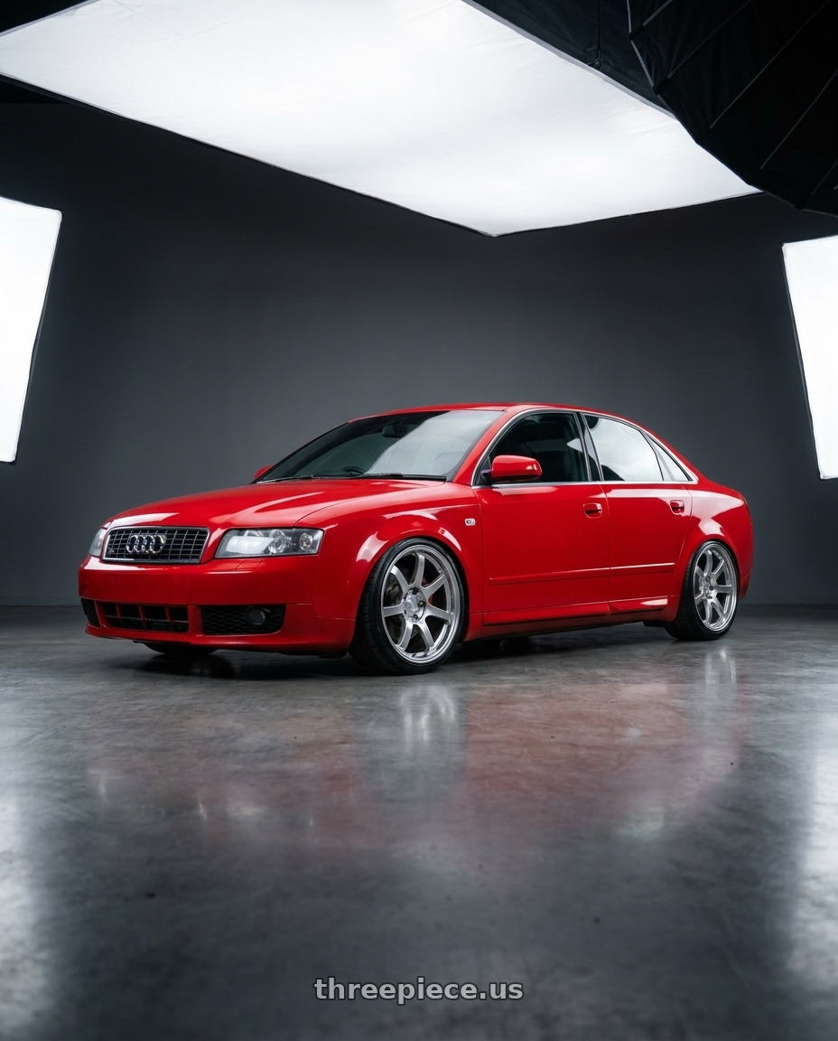 2004 Audi s4 with Gram Lights 57DR 5x114.3 19x9.5 +25 GRACE SILVER wheels