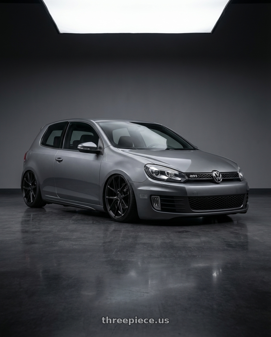 2013 Volkswagen GTI MK6 with Niche 1PC M117 MISANO 5X112 18X8 +42 MATTE BLACK wheels