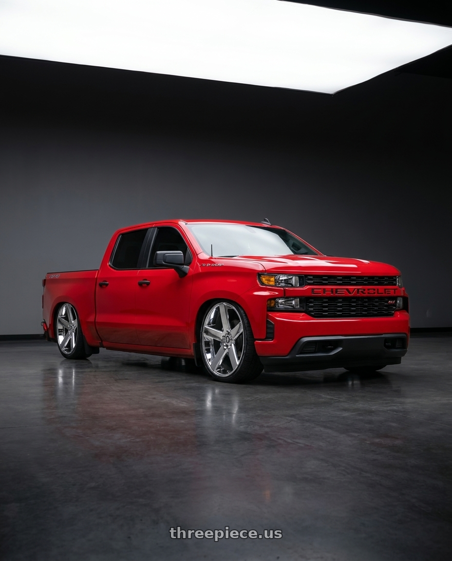 2020 Chevy silverado with DUB 1PC S115 BALLER 5X127 22X9.5 +11 CHROME PLATED wheels