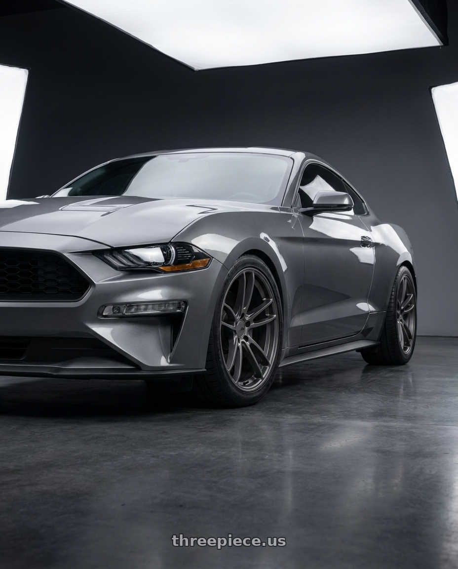 2021 Ford Mustang GT with American Racing AR941 MACH FIVE 5X114.3 20X10 +35 GRAPHITE wheels