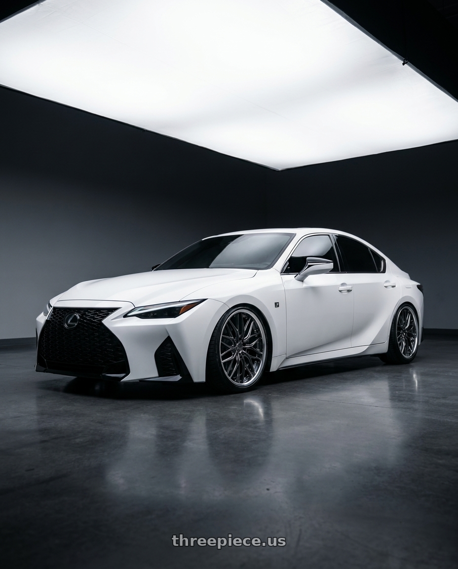 2022 Lexus is300 f sport with Work Schwert Quell 5x114.3 20x9.5+45 O Disk Brilliant Silver Black wheels