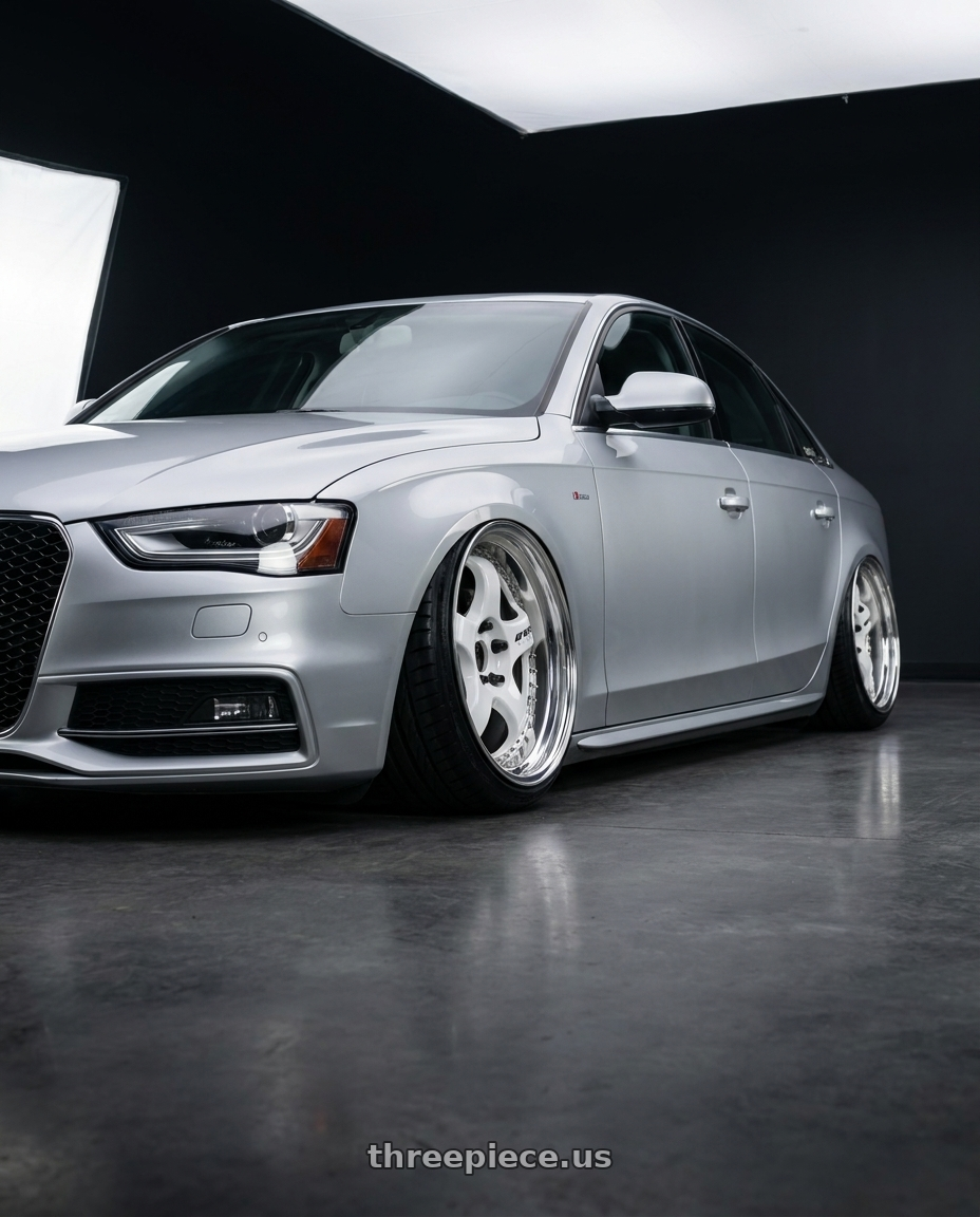 2016  Audi A4  with Work Meister S1 3P 5x112 18x8.5+35 L Disk White wheels