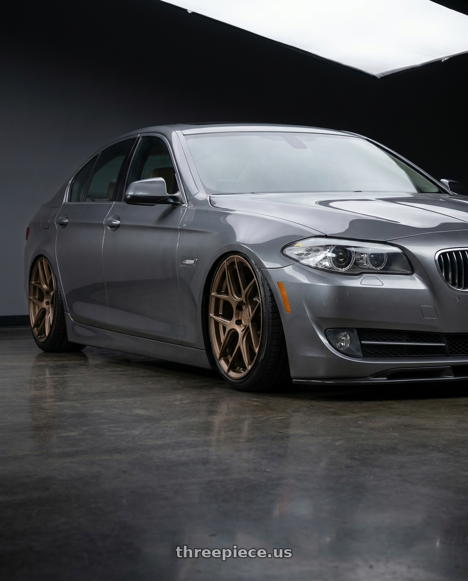 2016 BMW 5 Series F10 with Aodhan AFF2 5x120 20x9+30 Matte Bronze wheels
