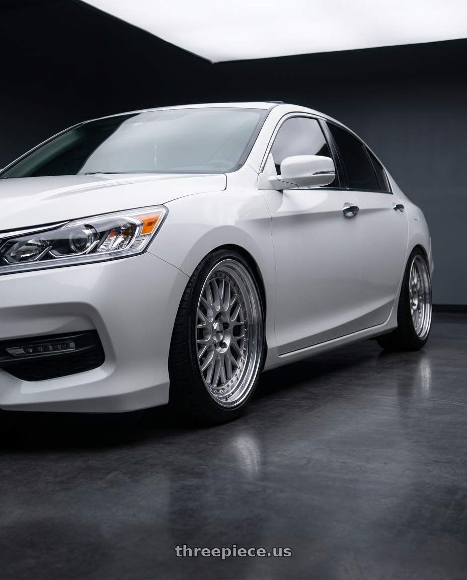 2016 Honda accord with Work Meister M1 3p 5x114.3 18x8.5+45 O Disk Silver wheels