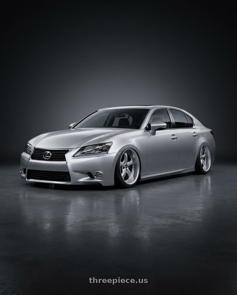 2015 Lexus gs350 with Work Wheels VS-KF 5x110 20x13.5+9 Light Grey Silver L Disk FULL REVERSE wheels