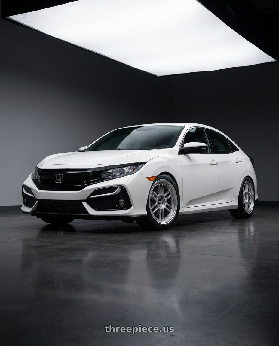 2021 Honda Civic Type R with Enkei RPF1 5x120 18x8.5+40 Silver wheels