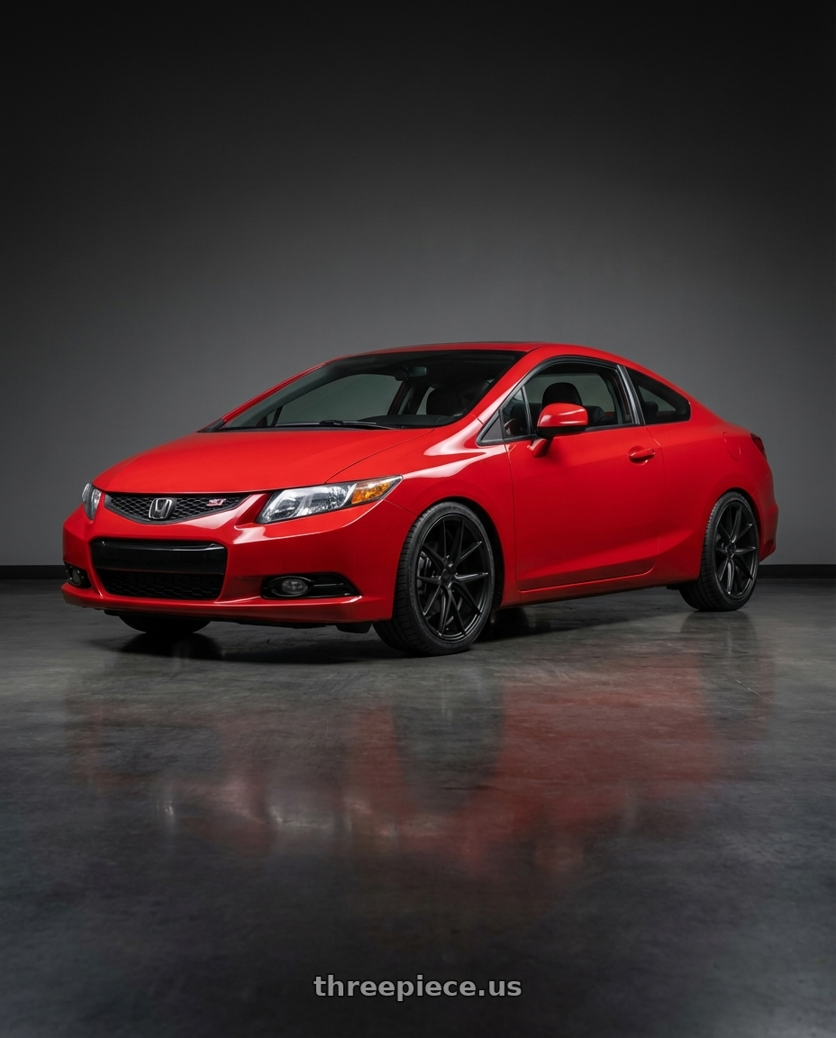 2011 Honda Civic Si with Niche 1PC M117 MISANO 5X114.3 17X8 +40 MATTE BLACK wheels