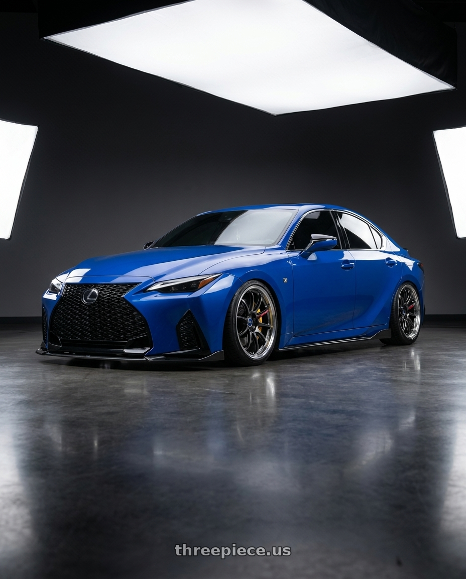 2021 Lexus IS 350 F-Sport with Work Emotion Zr10 5x114.3 19x8.5 +38 Glim Black Diamond Rim cut wheels