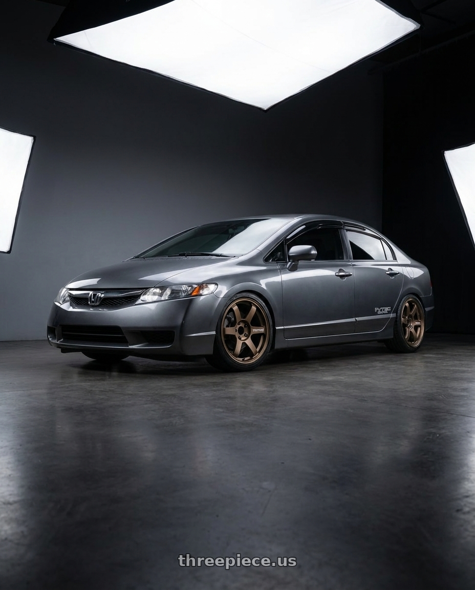 2009 Honda Civic with Volk Racing TE37 Saga S-Plus 5x114.3 18x7.5+48 Bronze wheels