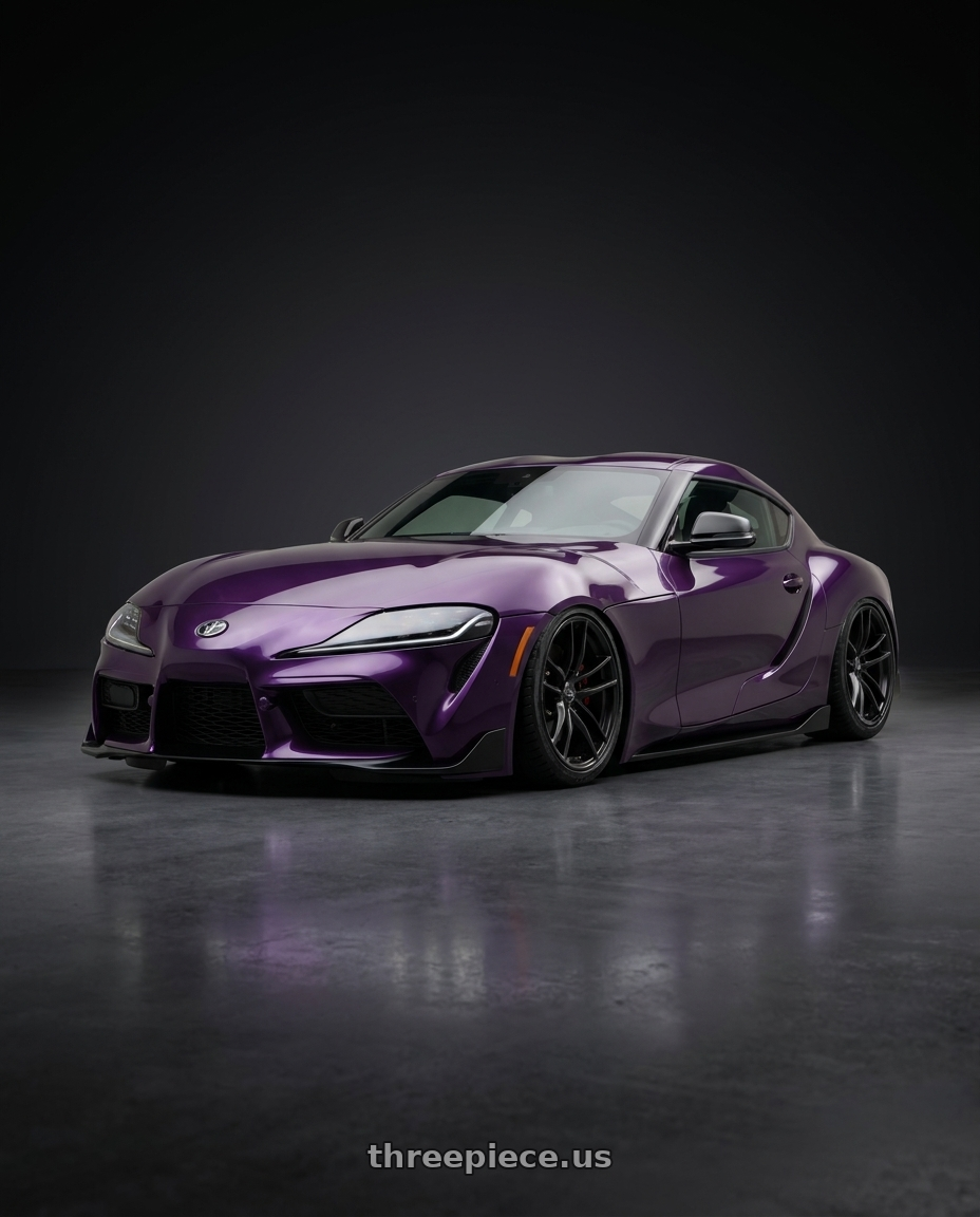2020 Toyota Gr Supra Purple with Ssr Gtv02 5x114.3 19x8.5+38  FLAT BLACK wheels