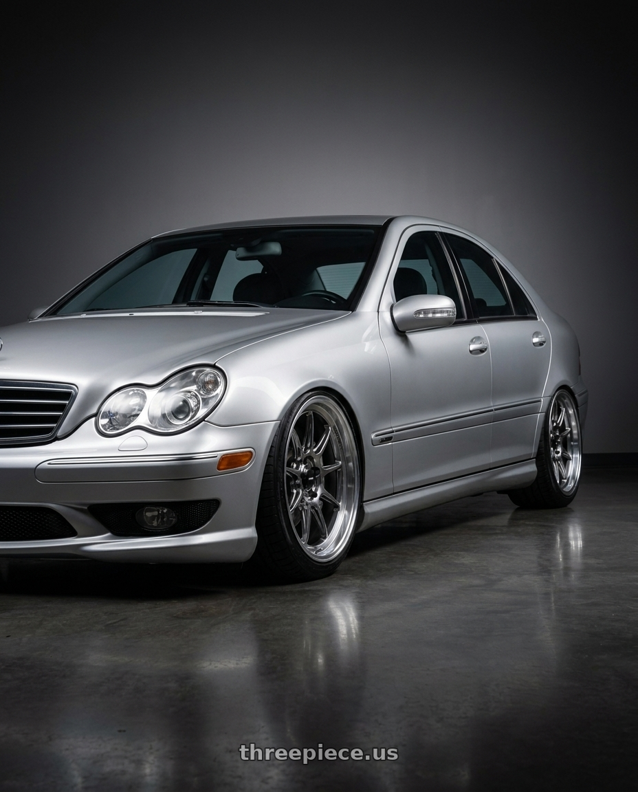 2006 Mercedes benz c55 amg w203 with Konig Countergram 5x112 19x11+40 Hyper Chrome / Machined Lip wheels