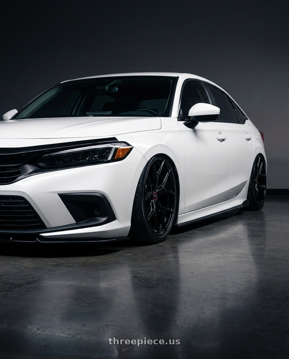 2024 Honda Civic with Vossen HF-5 19x9.5 / 5x114.3 / ET40 / Deep Face / 73.1 - Gloss Black Wheel - HF5-9N63 wheels