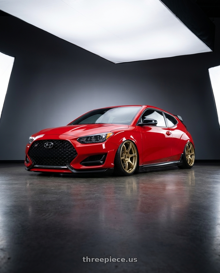 2022 Hyundai Veloster N with Advan RGIII 5x114.3 19x10.5+15 Gold wheels