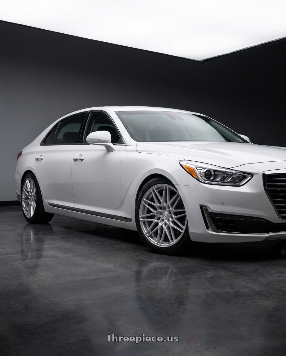 2018 genesis g90 ultimate with Axe CF1 5x114 20X10.5+43 SILVER wheels