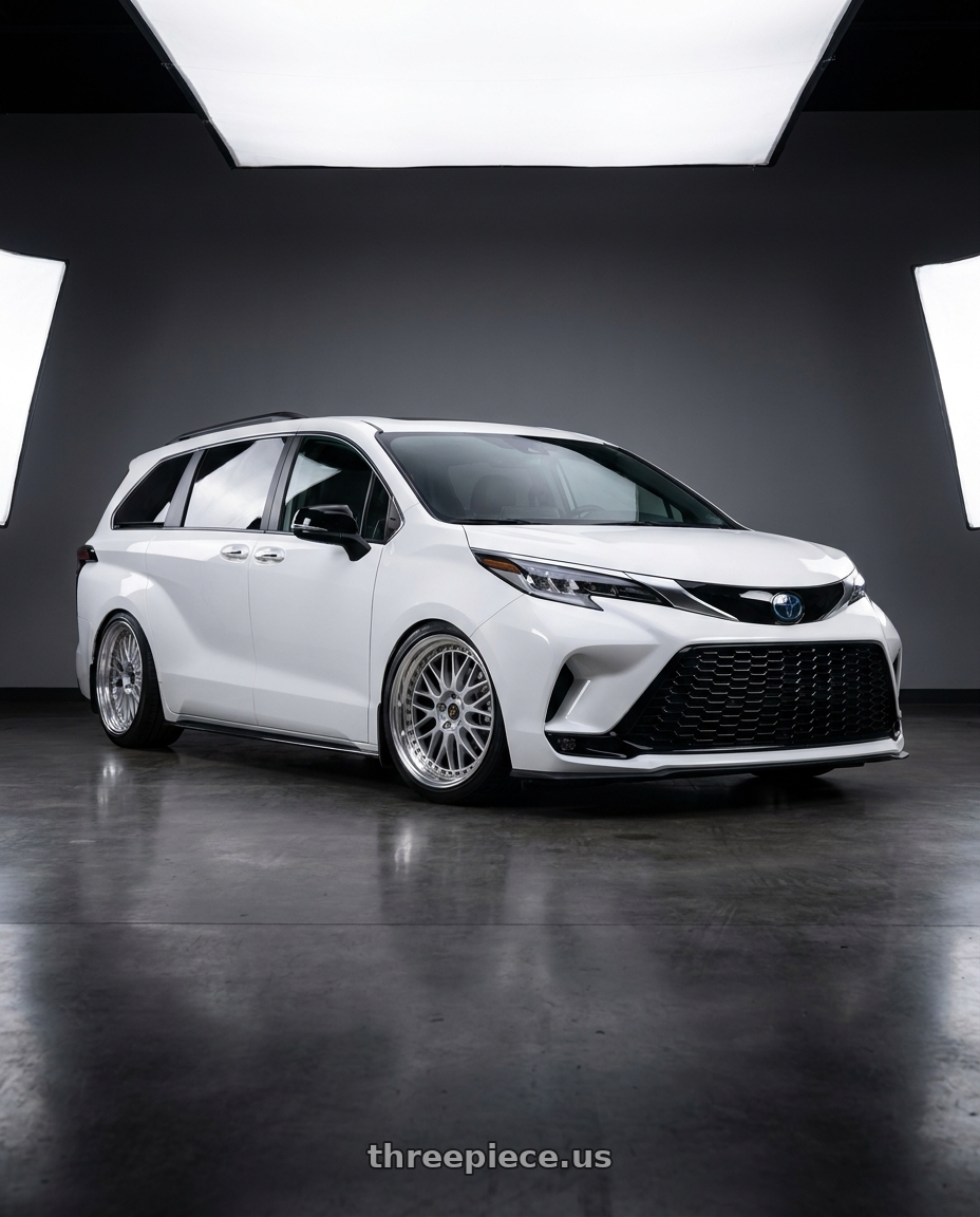2025 TOYOTA SIENNA XSE with Work Vs-Xx 5x100 18x10+0 A Disk Light Grey Silver wheels