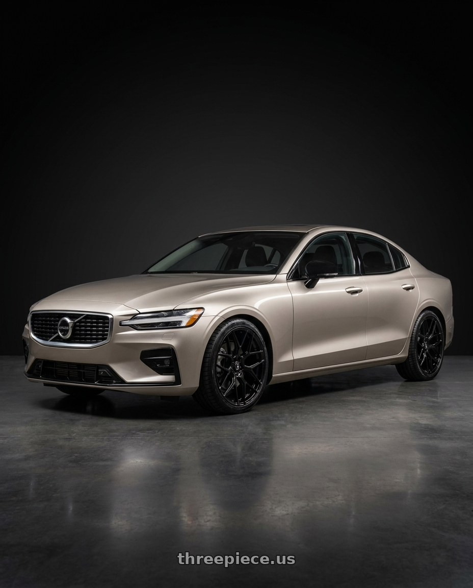 2023 Volvo S60 with Asanti Black ABL-27 DYNASTY 5X130 22X10.5 +25 GLOSS BLACK wheels