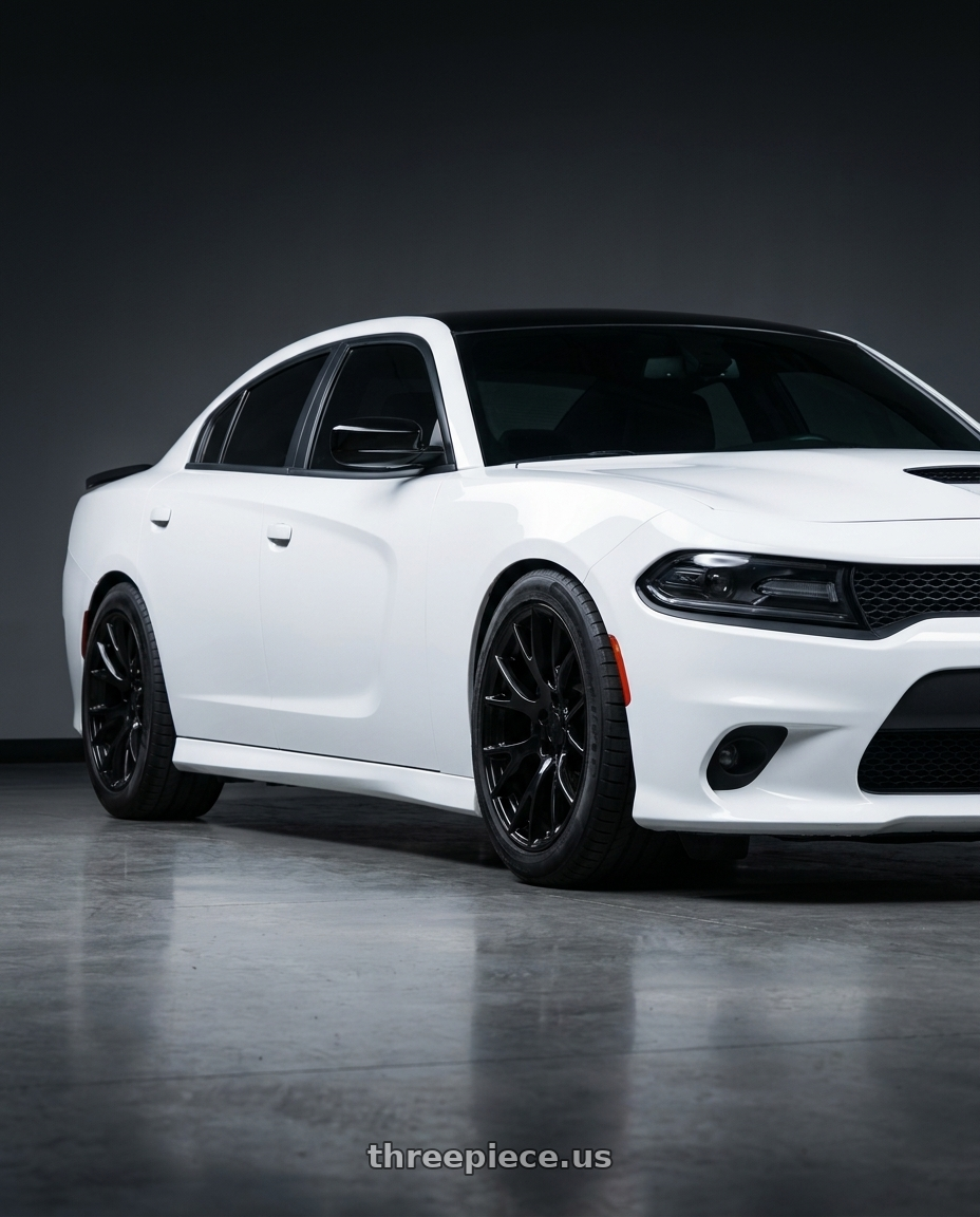 2021 dodge charger with Strada OE Replica Hellcat 5x115 20x9.5 +20 Gloss Black wheels