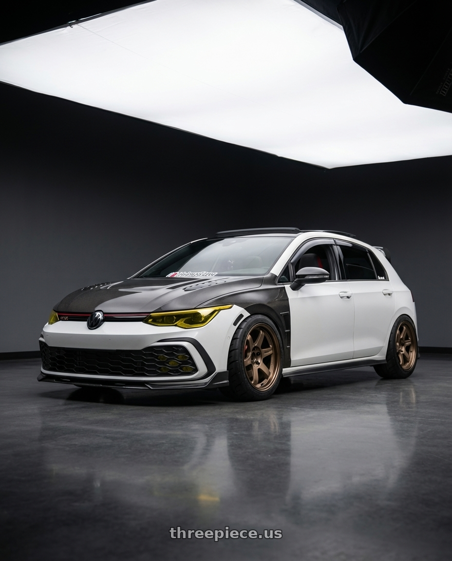 2022 Volkswagen GTI with Volk Racing 21C 5x114.3 18X9+20  Bronze wheels