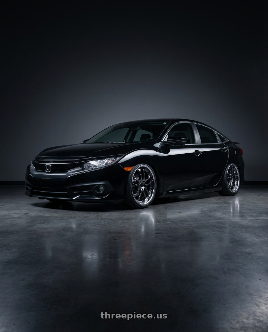 2016 Honda Civic  with Ssr Agle Minerva 5x114.3 19x9+37 SL Disk Super Black Coat wheels