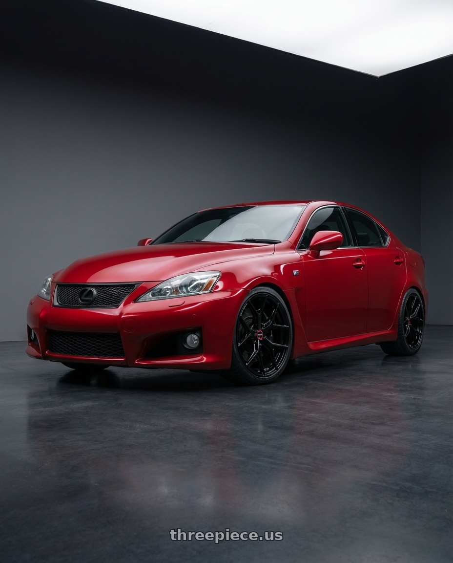 2012 Lexus IS-F with Vossen HF-5 19x8.5 / 5x114.3 / ET32 / Flat Face / 73.1 - Gloss Black Wheel - HF5-9N60 wheels