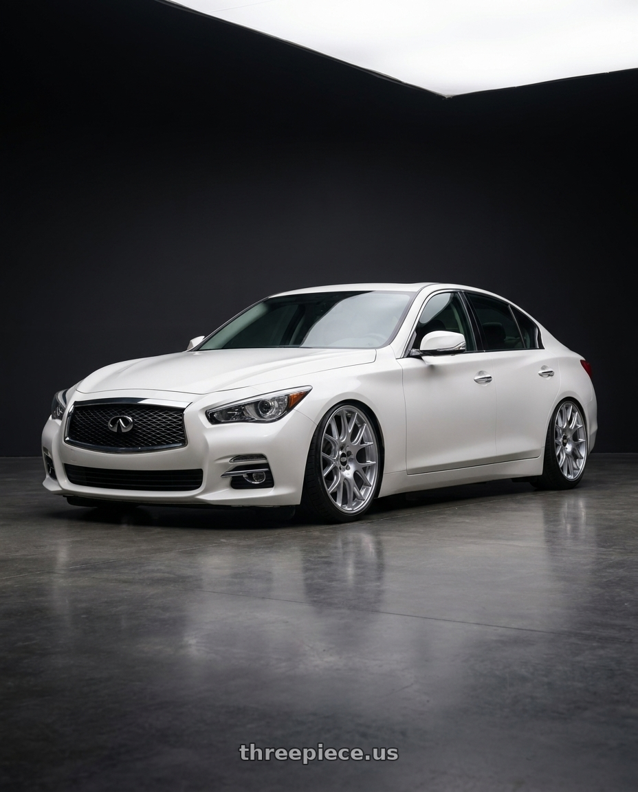 2014 Infiniti q50 20t with BBS CH-R 5x120 20x10.5 +24 Brilliant Silver Polished Rim Protector wheels