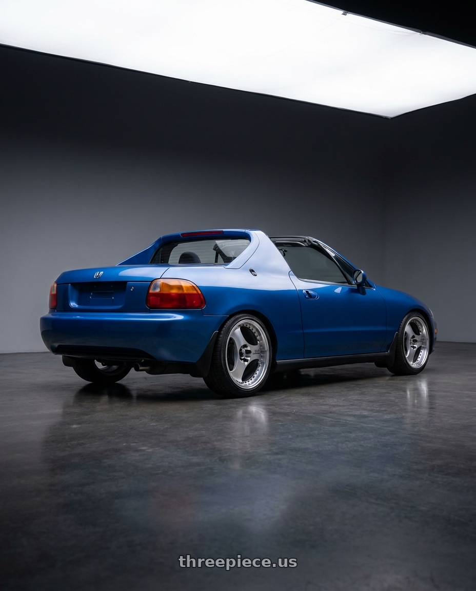 1994 honda del sol with Advan Racing ONI2 PROGRESSIVE 5x114.3 20x9.0 +30 MACHINING & DIAMOND CUT wheels rear three quarter view square tires