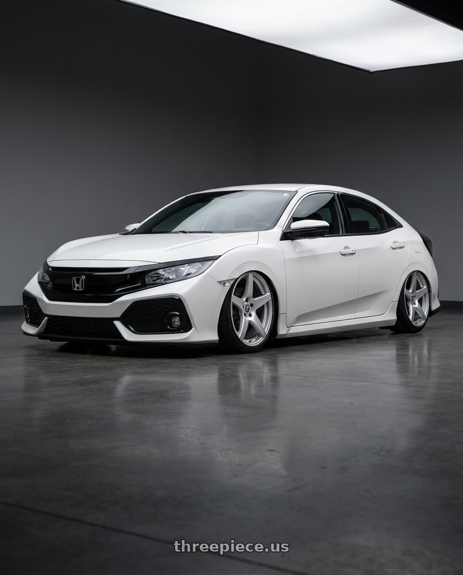 2019 Honda Civic with Forgestar CF5 5x114.3 19x9.5 +29 Gloss Silver wheels