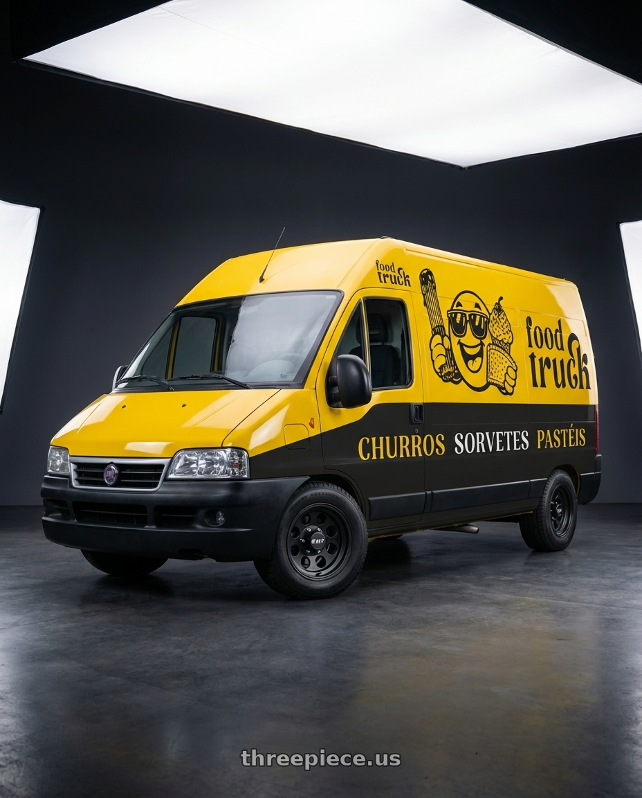 FIAT DUCATO maxicargo 2015 ADESIVADA with Mickey Thompson Classic III Black 5x114.3 15x10 -45 Matte Black wheels