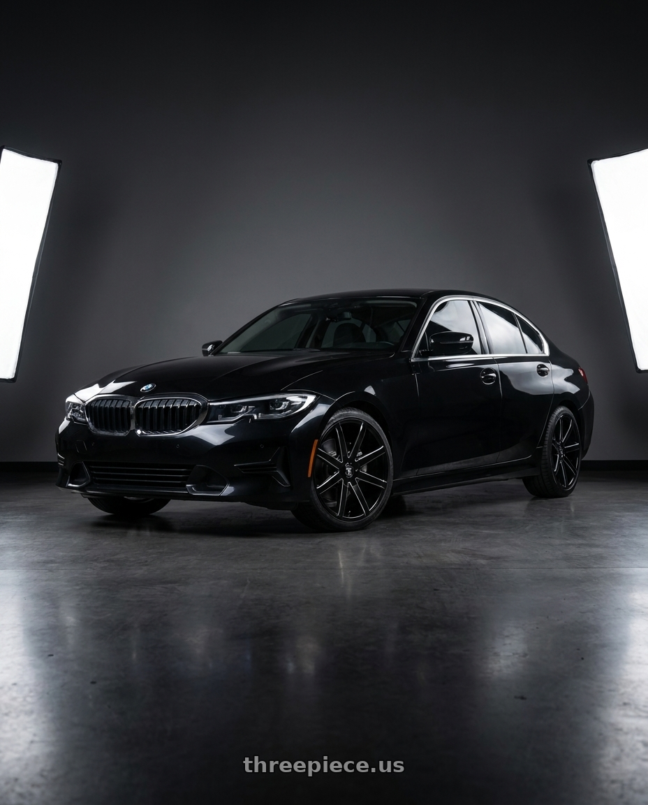 2020 bmw 330i with DUB 1PC S109 PUSH 6X132 19X8.5 +30 GLOSS BLACK MILLED wheels